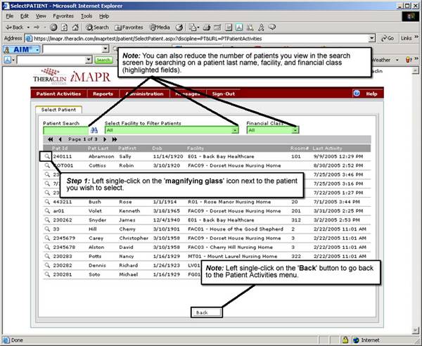 Step 2: Selecting the Patient